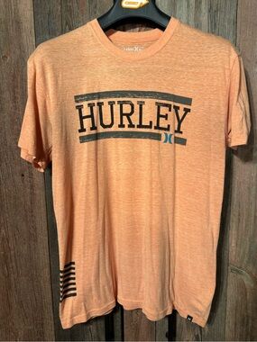 Hurley Men’s Medium Orange Heather Short-Sleeve Logo Tee